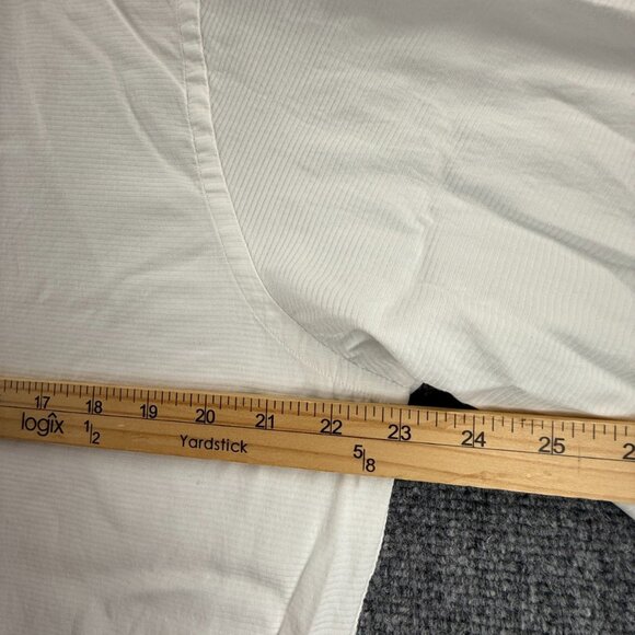 David Donahue Trim Cotton 16.5 36/37 Striped French Cuff White Button Up Premium - Picture 8 of 16